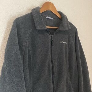 COLUMBIA Fleece Jacket Full Zip Long Sleeve Fall Spring Outerwear Gray